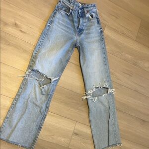 Zara Faded Blue Denim Jeans